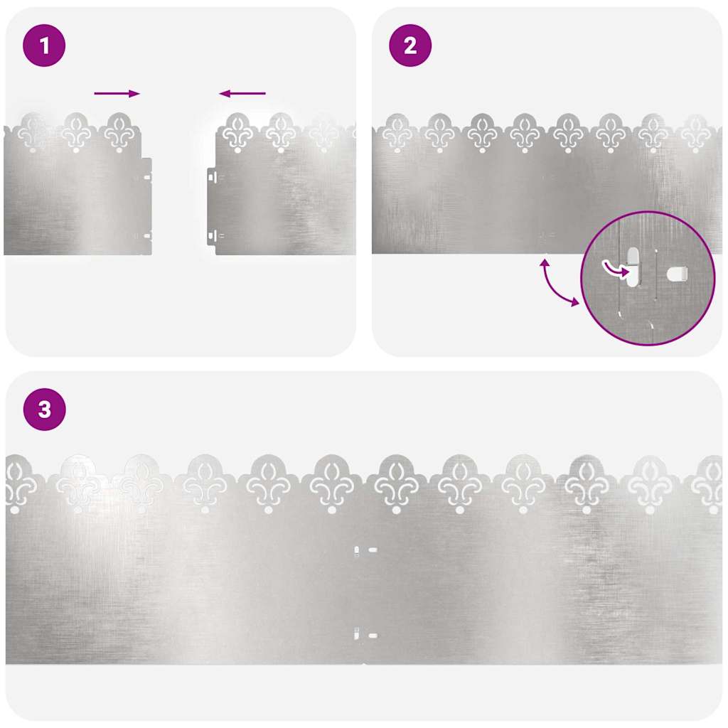 Plenkanter 20 pcs sølv 103 x 0,05 x 22 cm Rustfritt Stål
