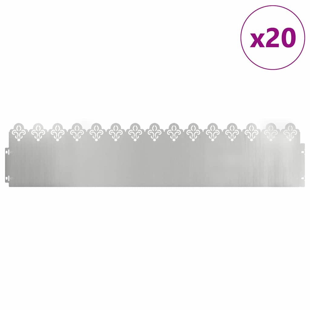 Plenkanter 20 pcs sølv 103 x 0,05 x 22 cm Galvanisert Stål
