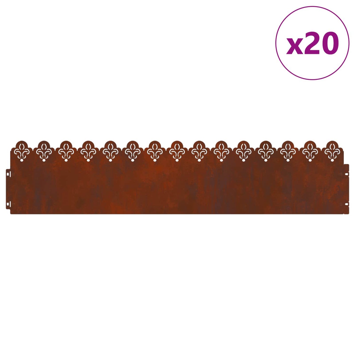 Plenkanter 20 pcs Rusten 103 x 0,05 x 22 cm Cortenstål