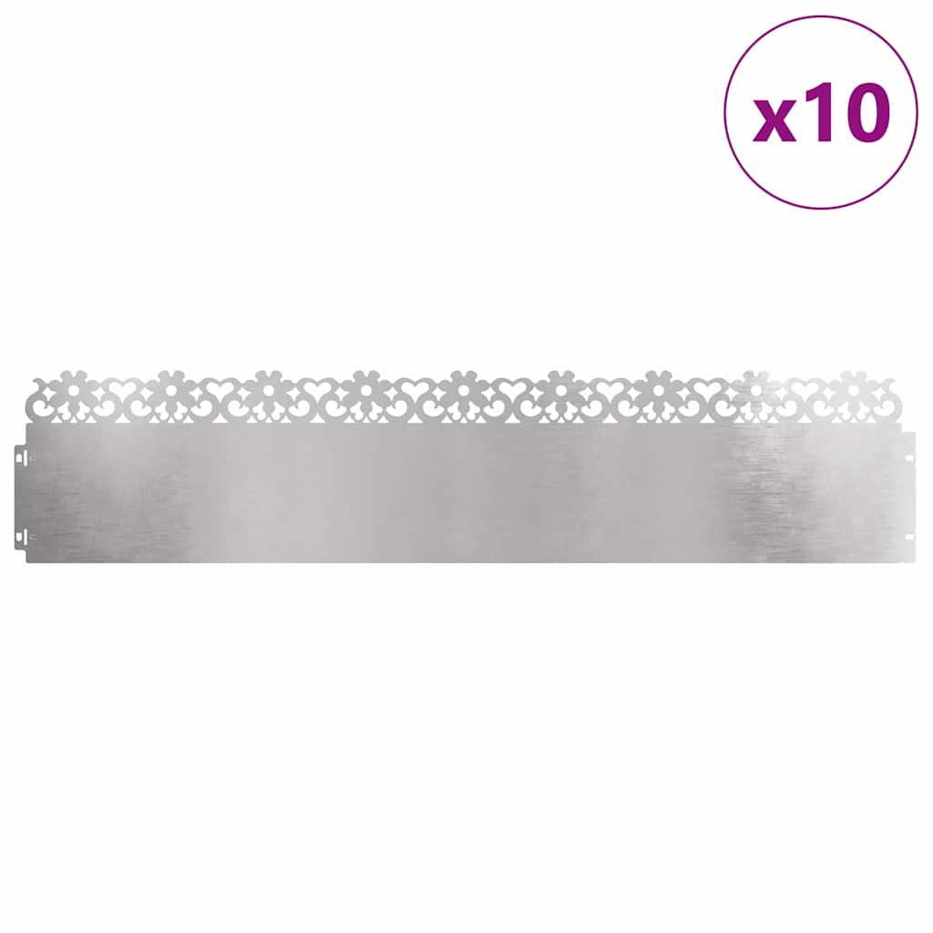 Plenkanter 10 pcs sølv 103 x 0,05 x 22 cm Rustfritt Stål