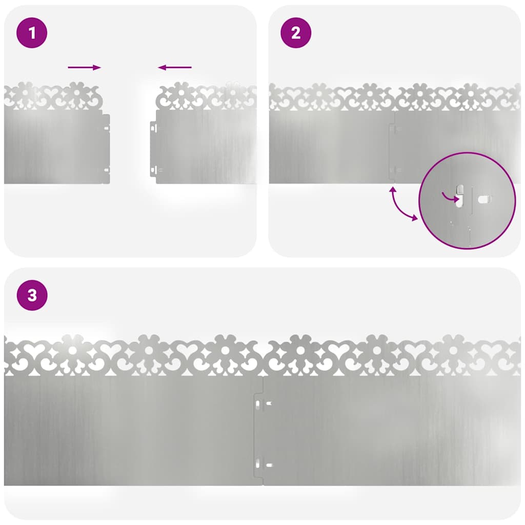 Plenkanter 20 pcs sølv 103 x 0,05 x 22 cm Galvanisert Stål