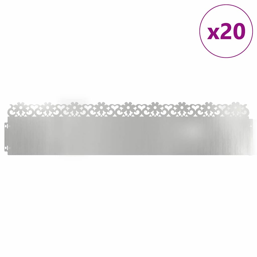 Plenkanter 20 pcs sølv 103 x 0,05 x 22 cm Galvanisert Stål