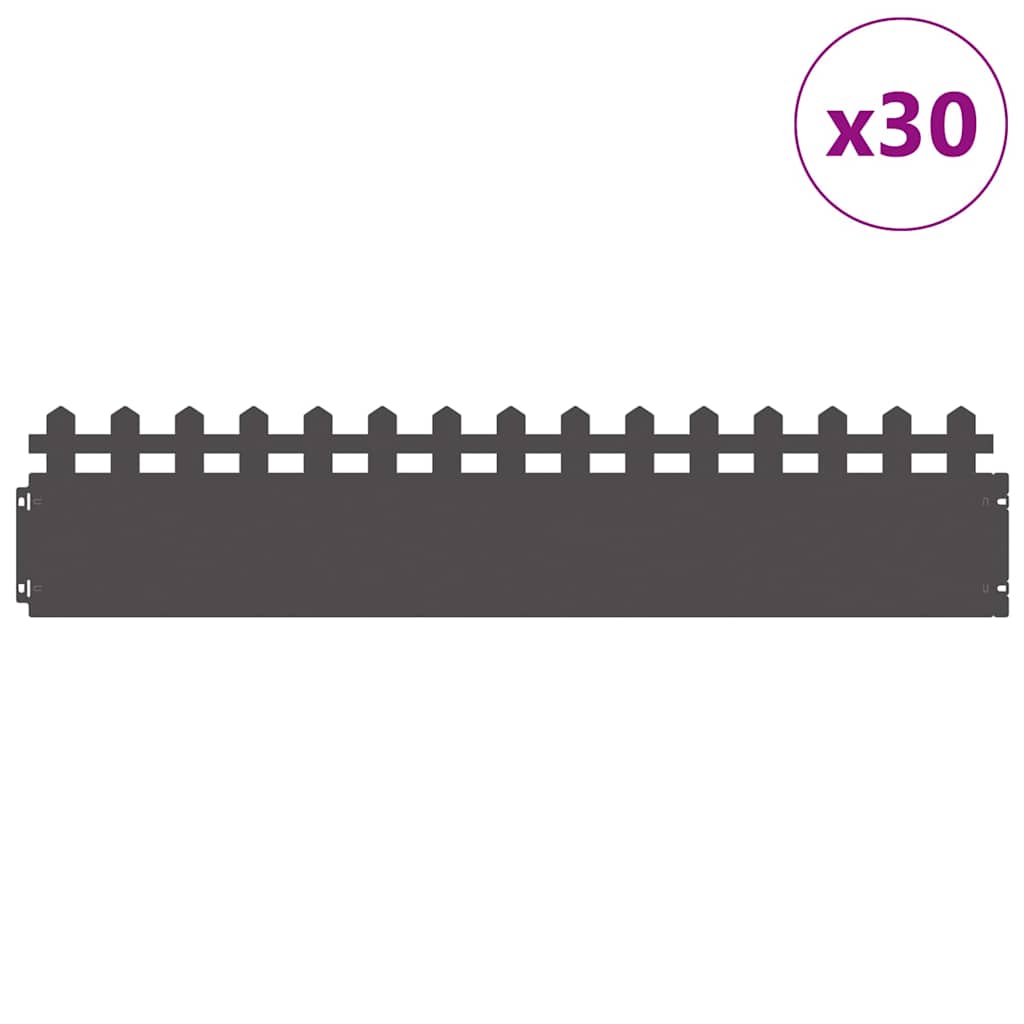 Plenkanter 30 pcs Svart 103 x 0,05 x 22 cm Stål