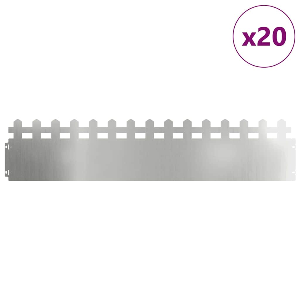 Plenkanter 20 pcs sølv 103 x 0,05 x 22 cm Galvanisert Stål