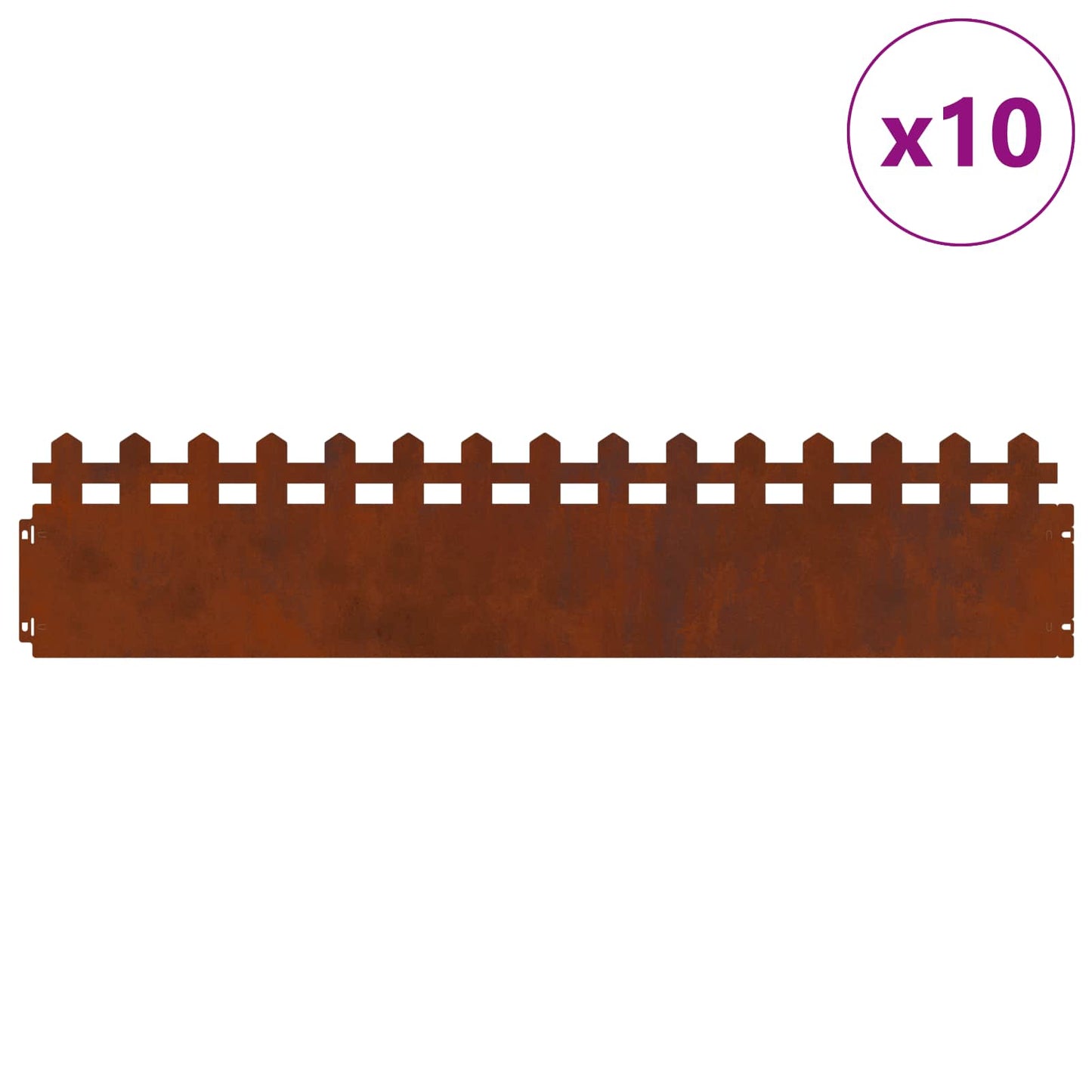 Plenkanter 10 pcs Rusten 103 x 0,05 x 22 cm Cortenstål