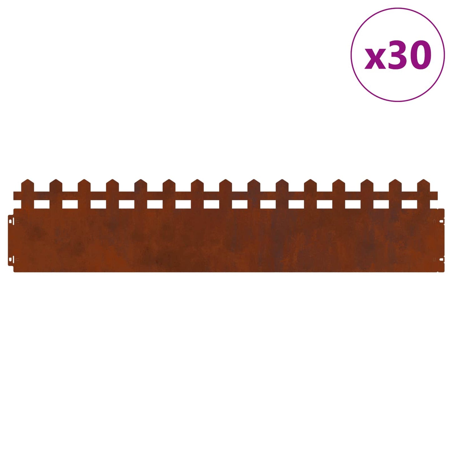 Plenkanter 30 pcs Rusten 103 x 0,05 x 22 cm Cortenstål