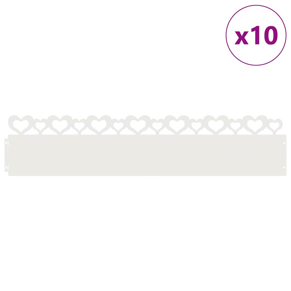Plenkanter 10 pcs Hvit 103 x 0,05 x 22 cm Stål