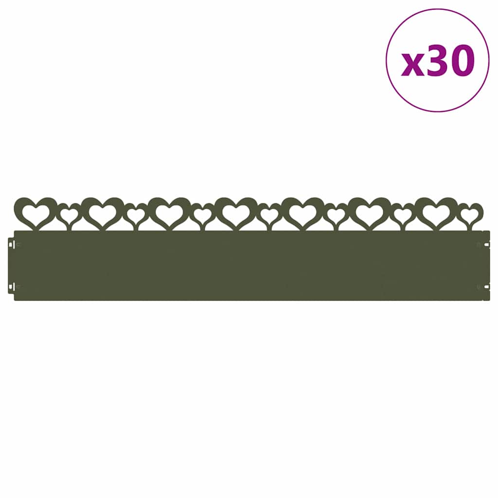 Plenkanter 30 pcs Olivengrønn 103 x 0,05 x 22 cm Stål