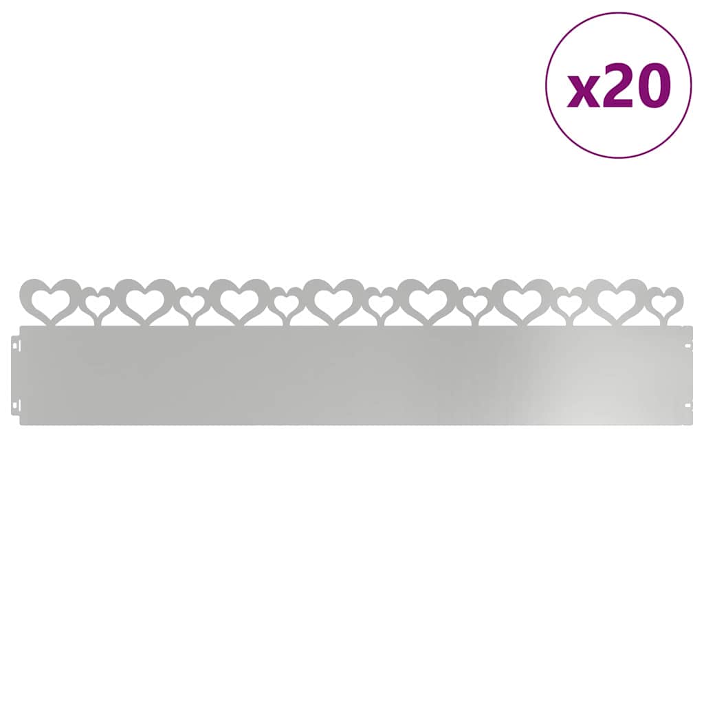Plenkanter 20 pcs sølv 103 x 0,05 x 22 cm Galvanisert Stål
