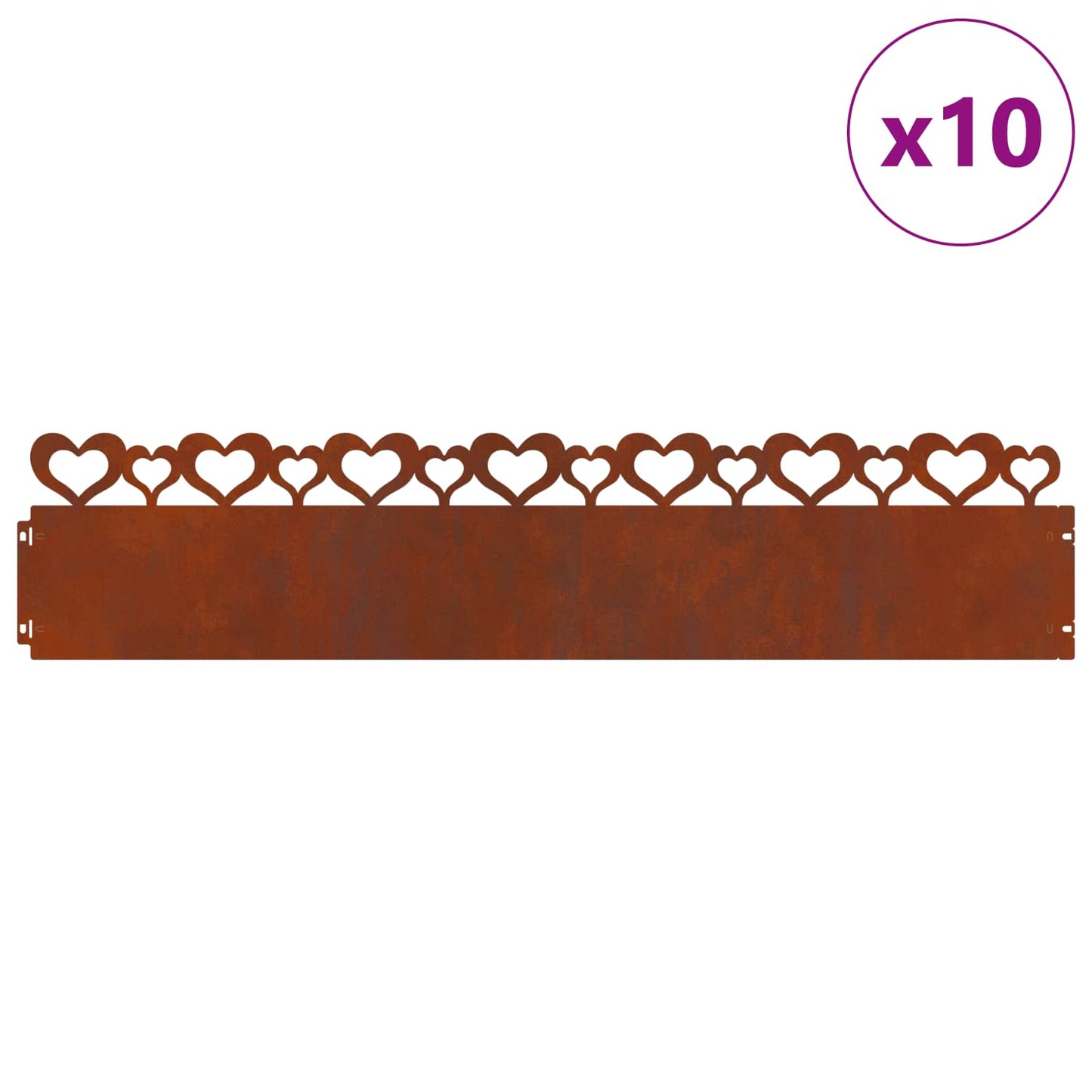 Plenkanter 10 pcs Rusten 103 x 0,05 x 22 cm Cortenstål