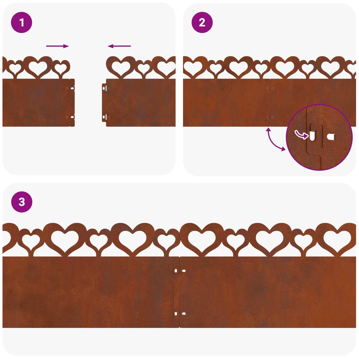 Plenkanter 10 pcs Rusten 103 x 0,05 x 22 cm Cortenstål