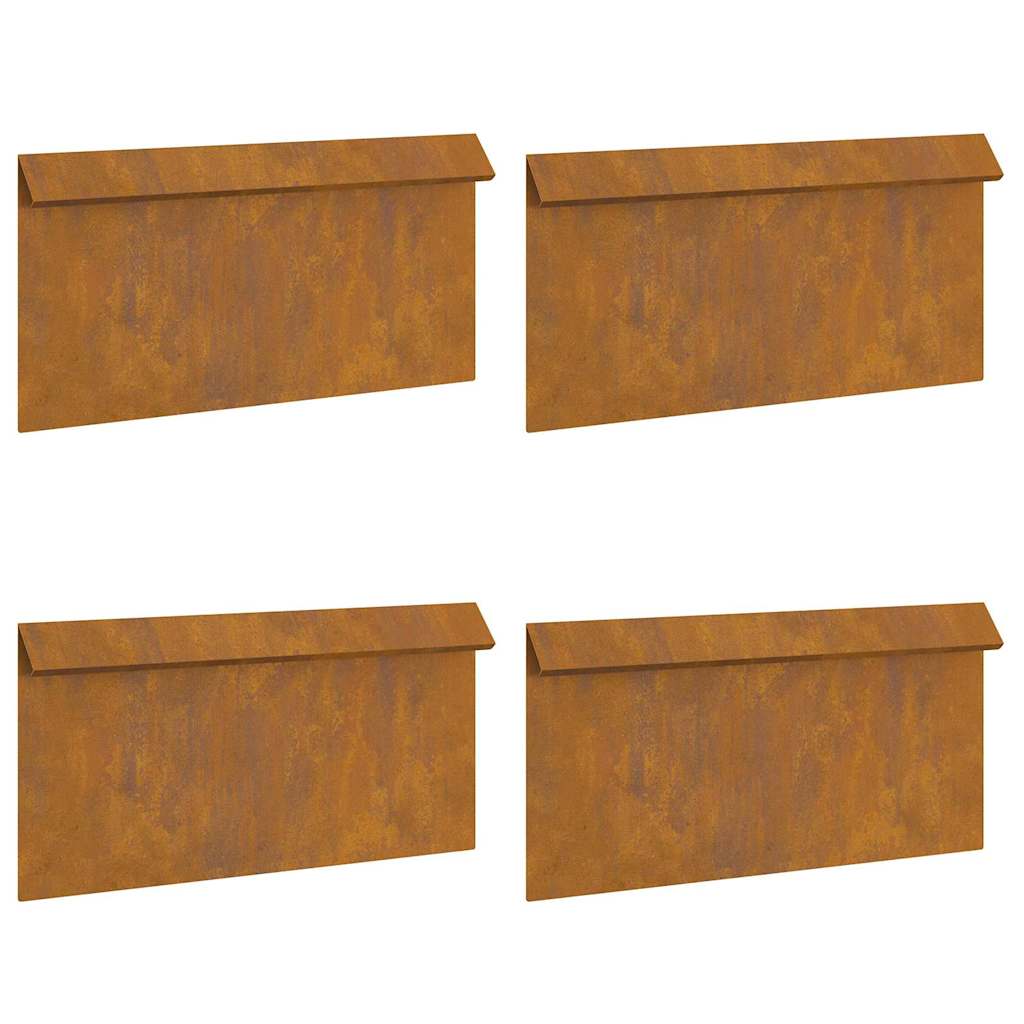 Sneglenett 4 pcs 50 x 3,5 x 25 cm Cortenstål Rusten