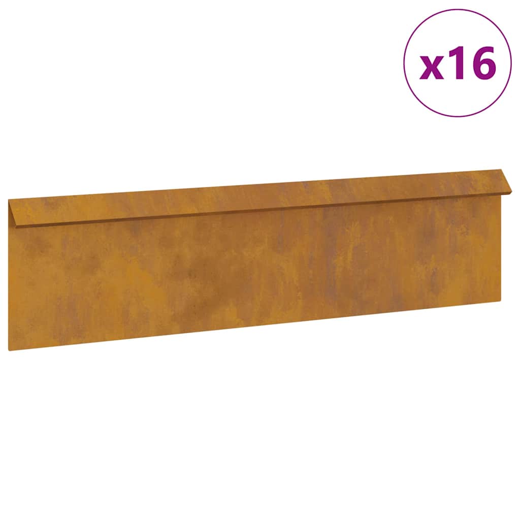 Sneglenett 16 pcs 100 x 3,5 x 25 cm Cortenstål Rusten