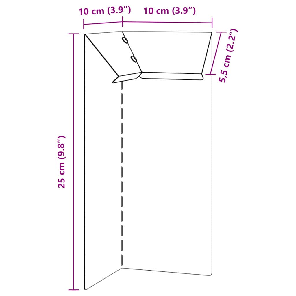 Sneglenett 4 pcs Rusten 10 x 10 x 25 cm Cortenstål