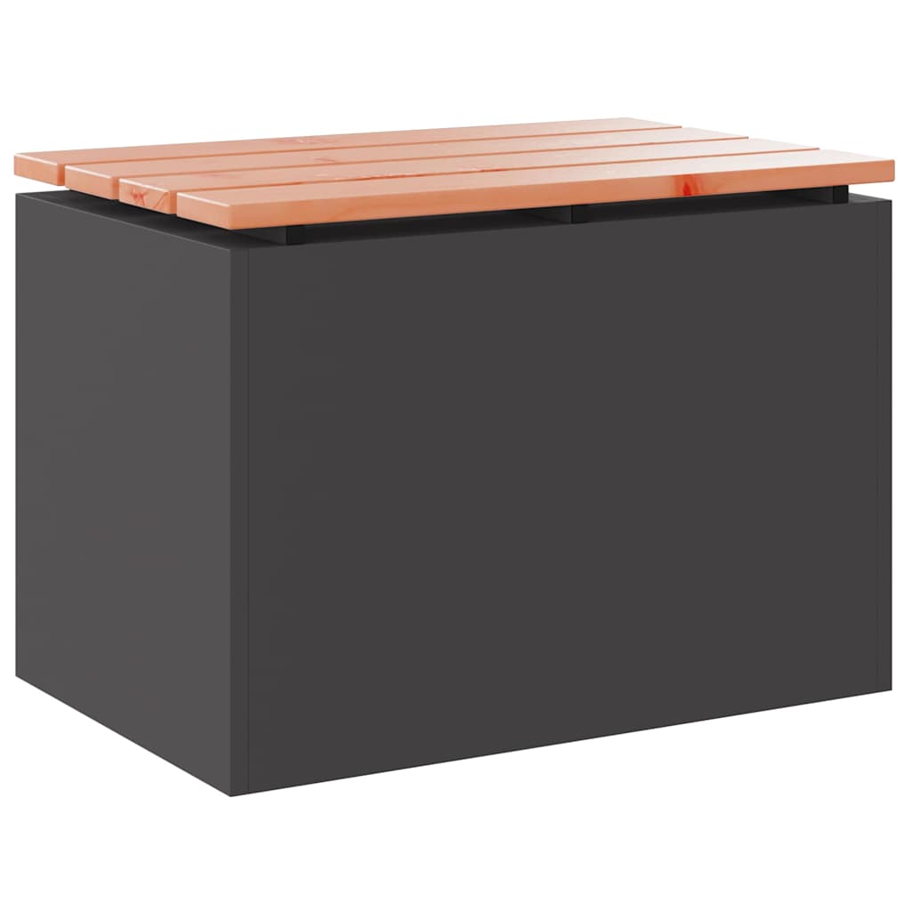 Hagebenk Svart 60 x 40 x 43 cm Solid Douglas Tre og Stål