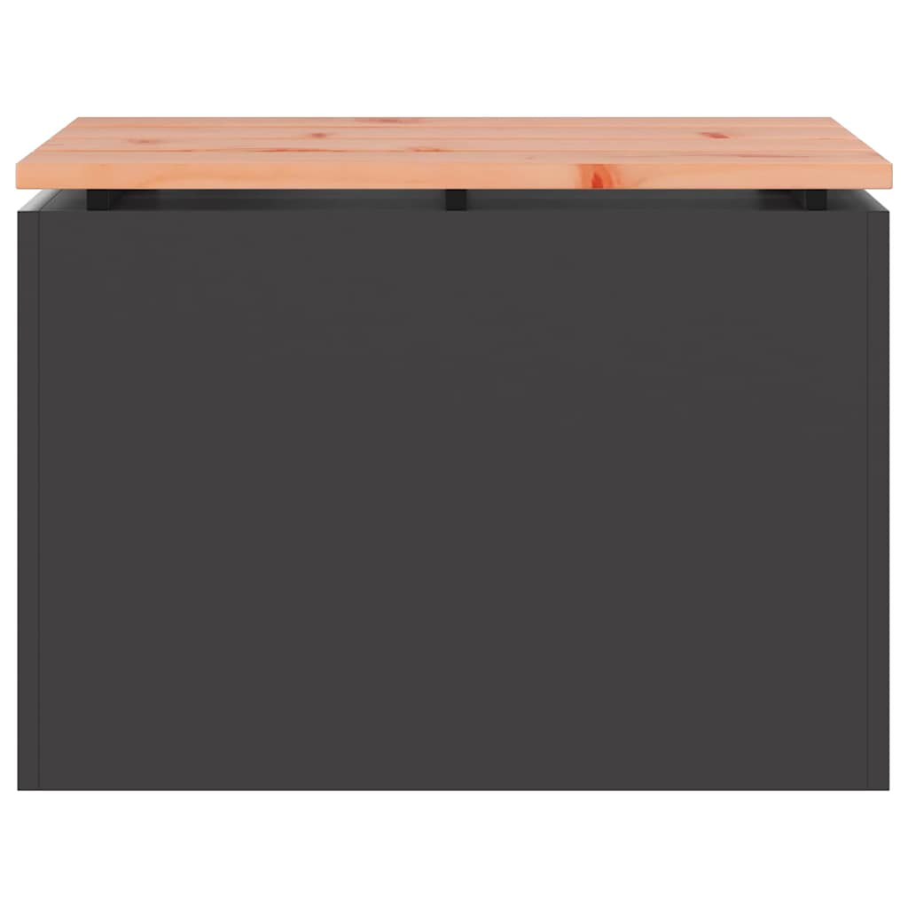 Hagebenk Svart 60 x 40 x 43 cm Solid Douglas Tre og Stål