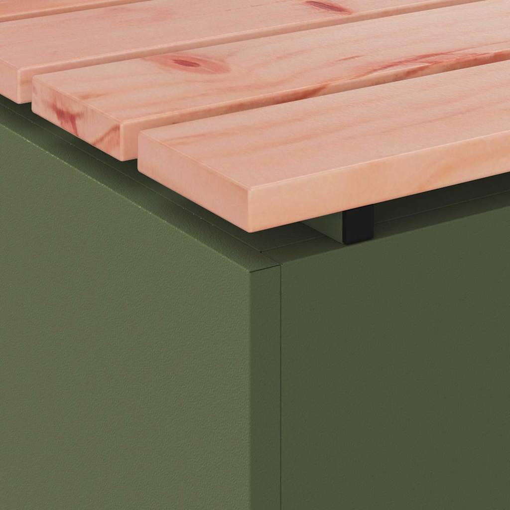 Hagebenk Olivengrønn 80 x 40 x 43 cm Stål