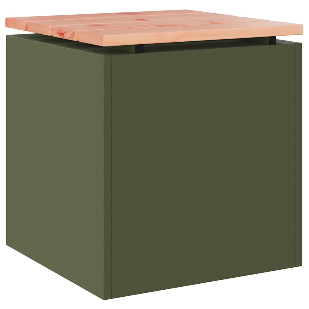 Hagebenk Olivengrønn 40 x 40 x 43 cm Stål