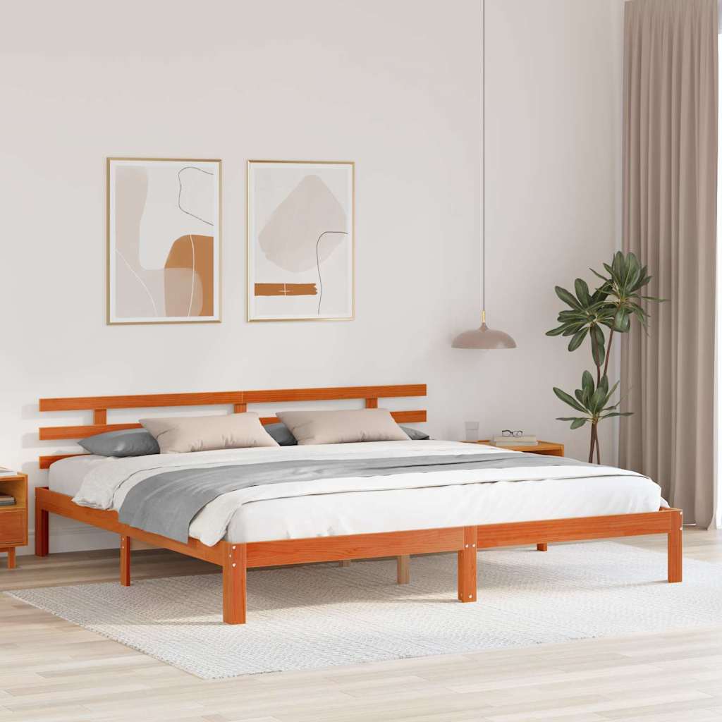 Sengestamme Vokset Brun 203.5 x 205.5 x 69.5 cm Massivt furu