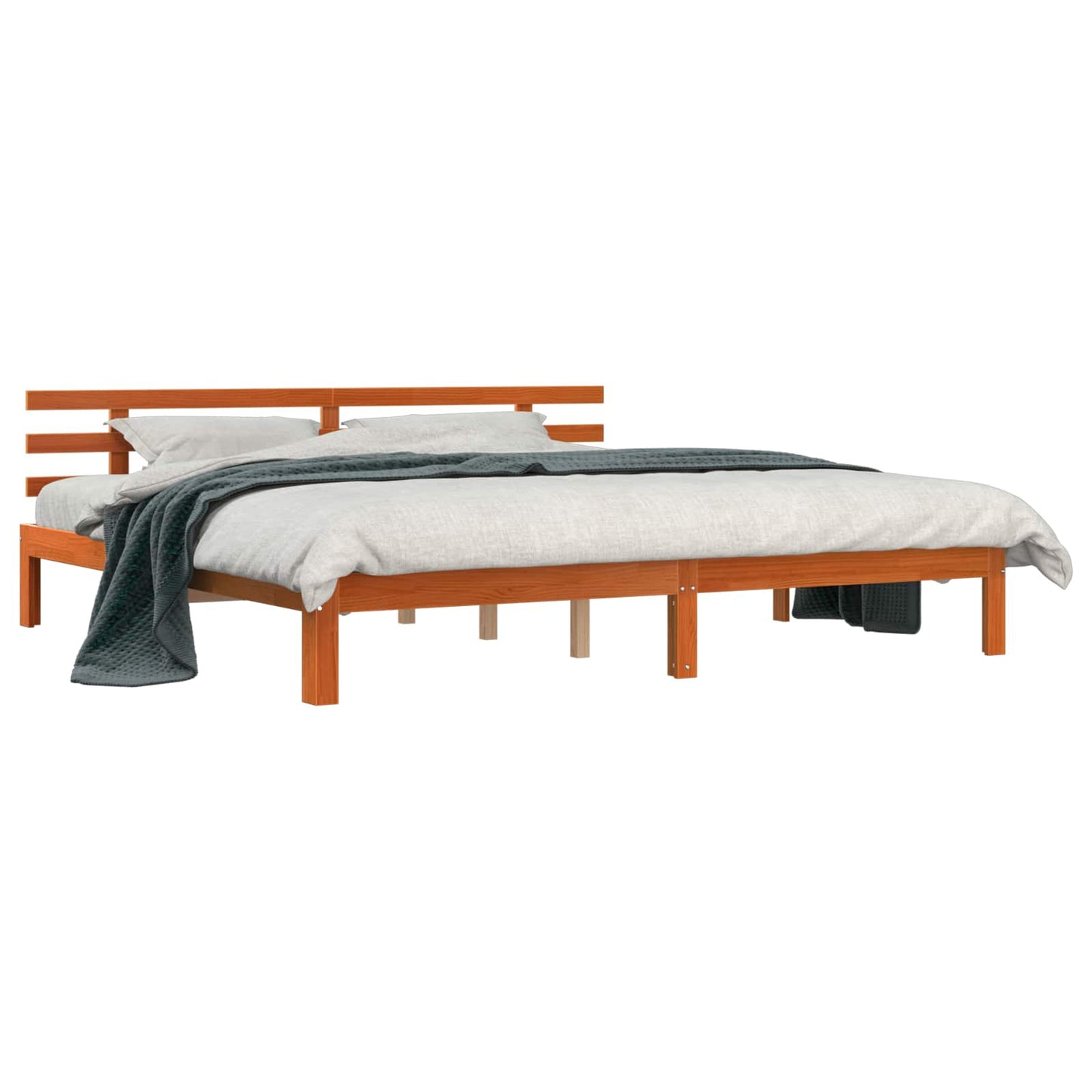 Sengestamme Vokset Brun 203.5 x 205.5 x 69.5 cm Massivt furu