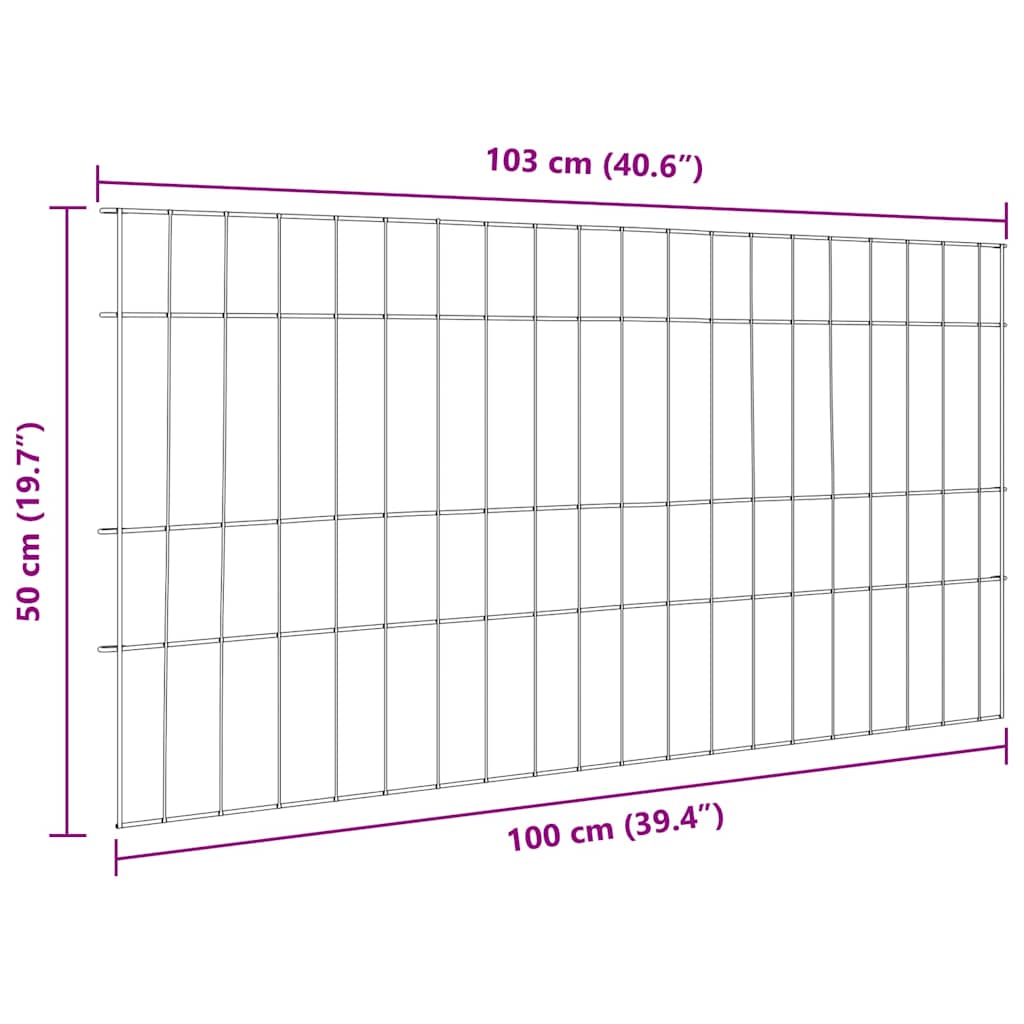 Damhegnsett 5 pcs grønn 100 x 50 cm Stål