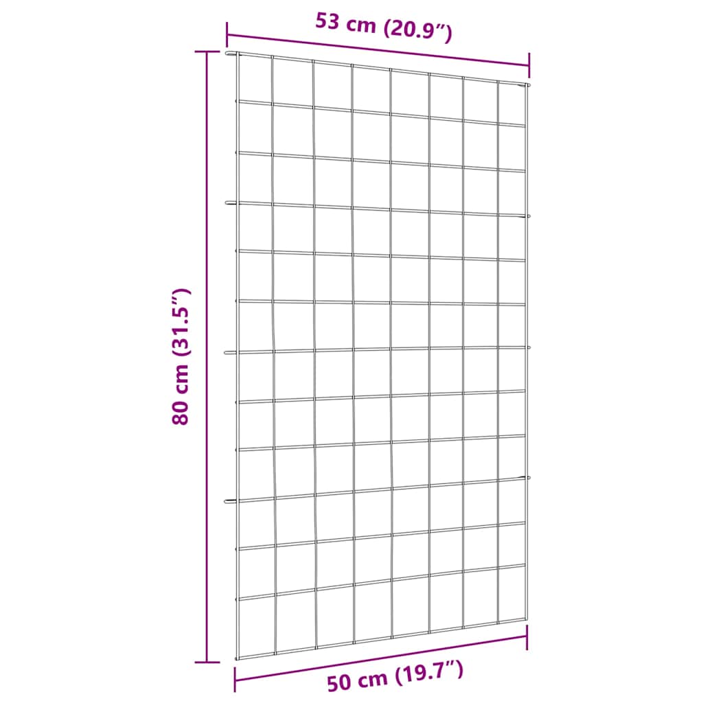 Damhegnsett 8 pcs grønn 50 x 80 cm Stål