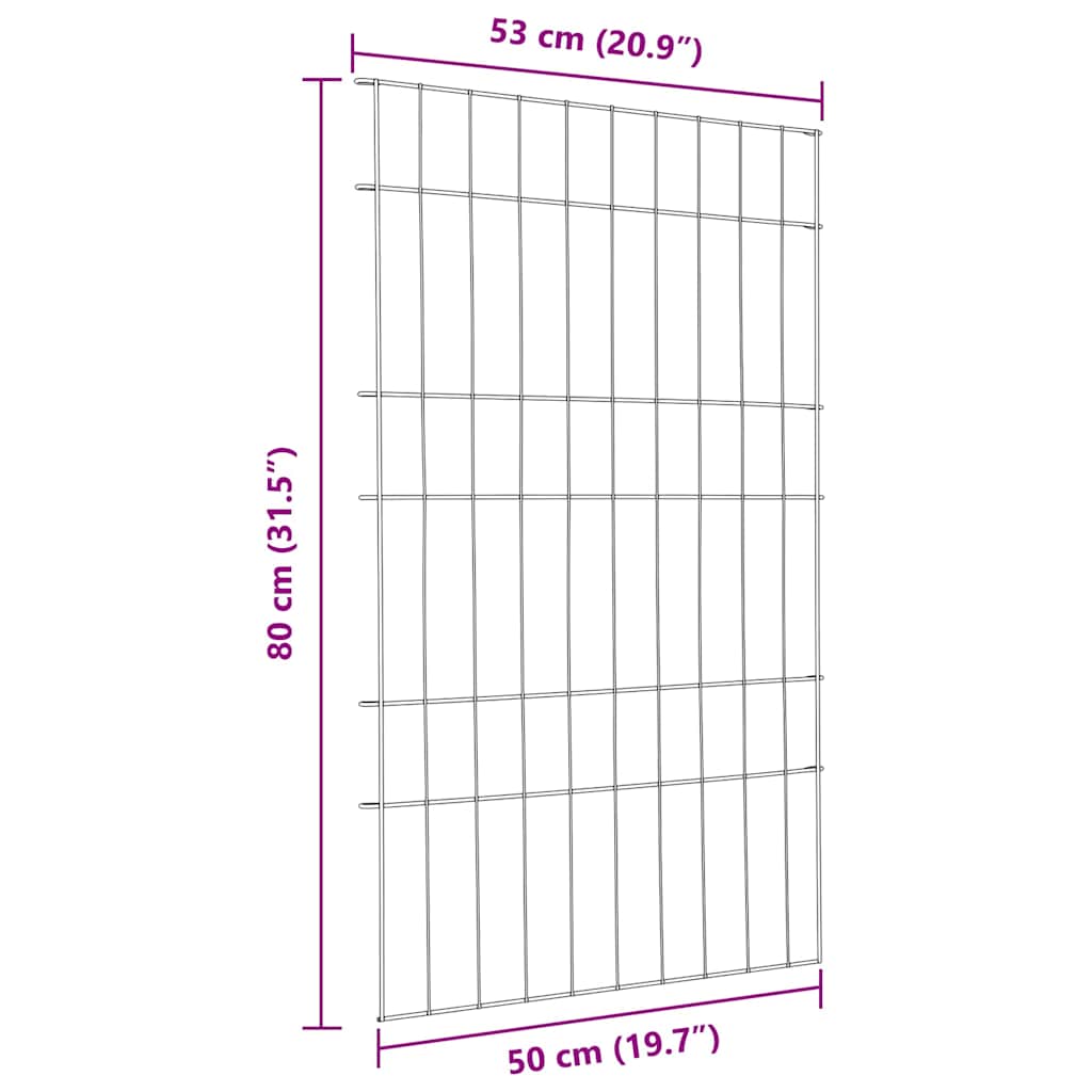 Damhegnsett 8 pcs grønn 50 x 80 cm Stål
