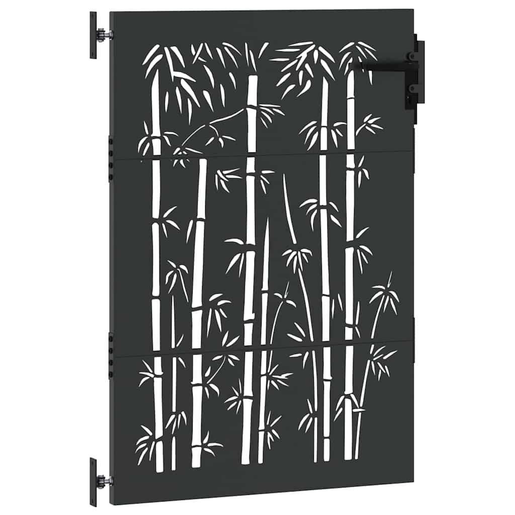 Hageport med lås Svart 85 x 150 cm Pulverlakkert stål