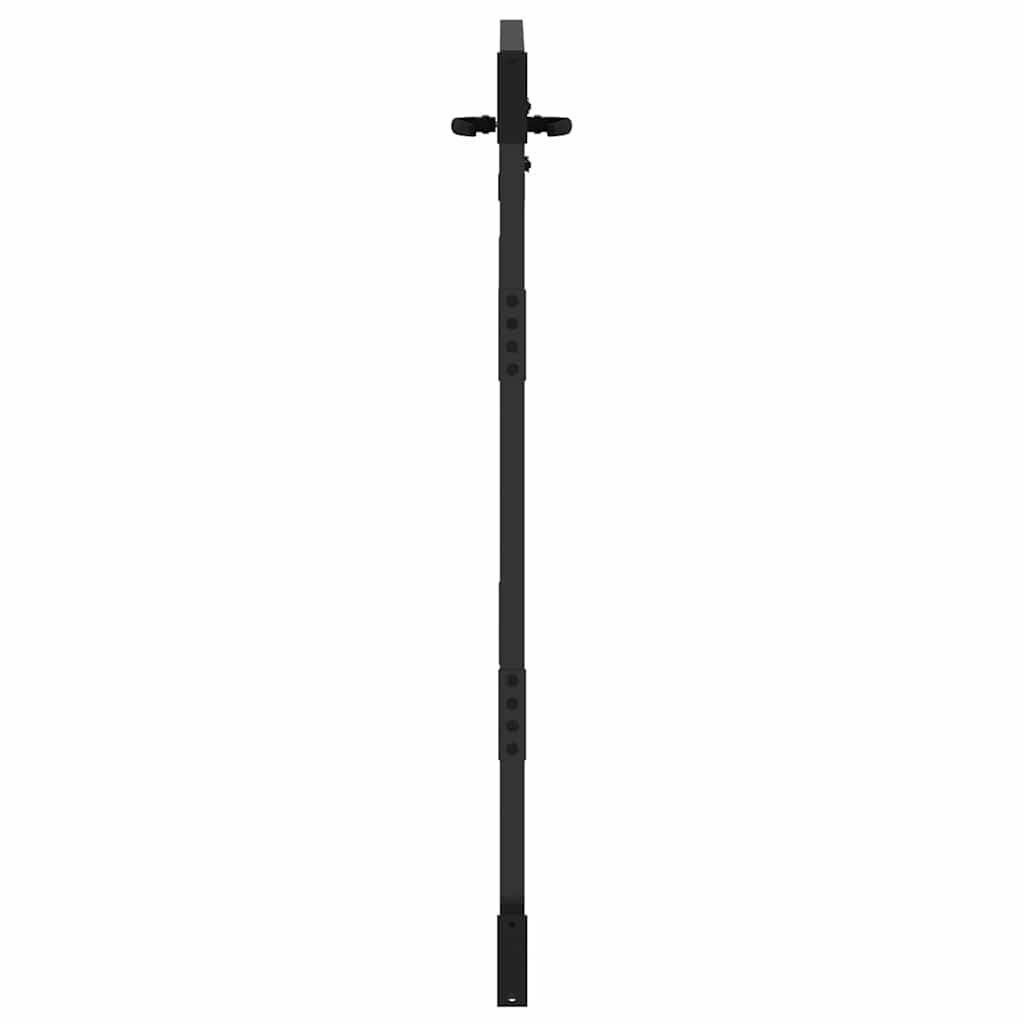 Hageport med lås Svart 85 x 150 cm Pulverlakkert stål