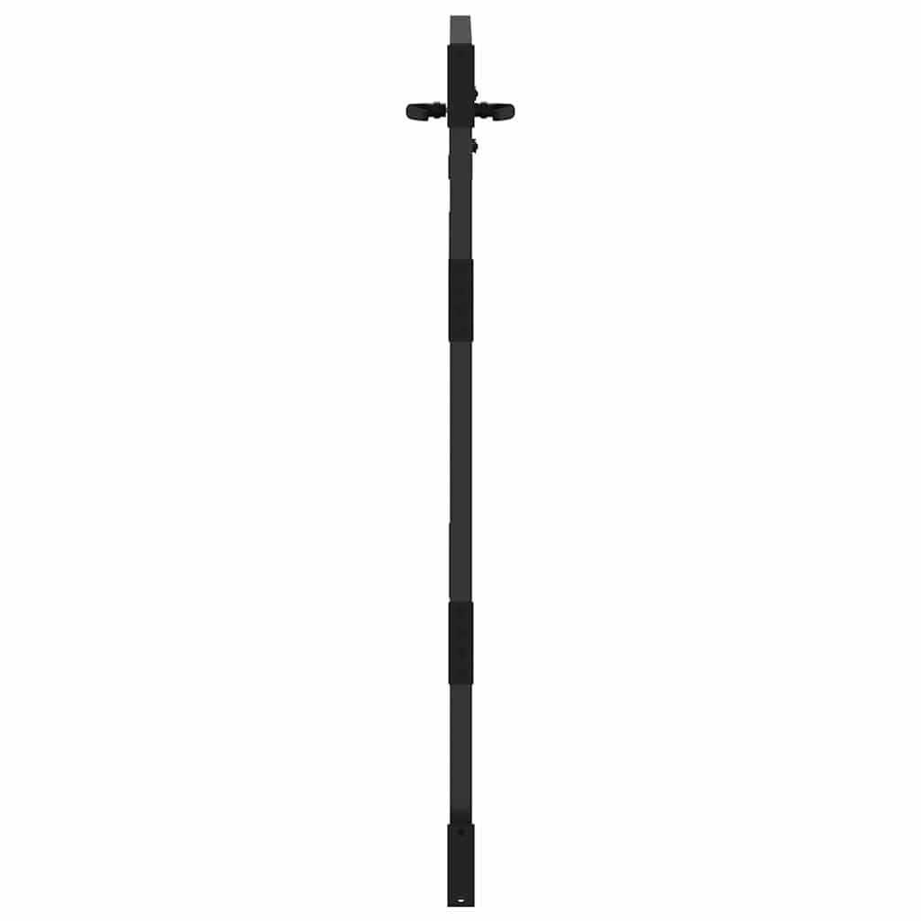 Hageport med lås Svart 85 x 150 cm Pulverlakkert stål