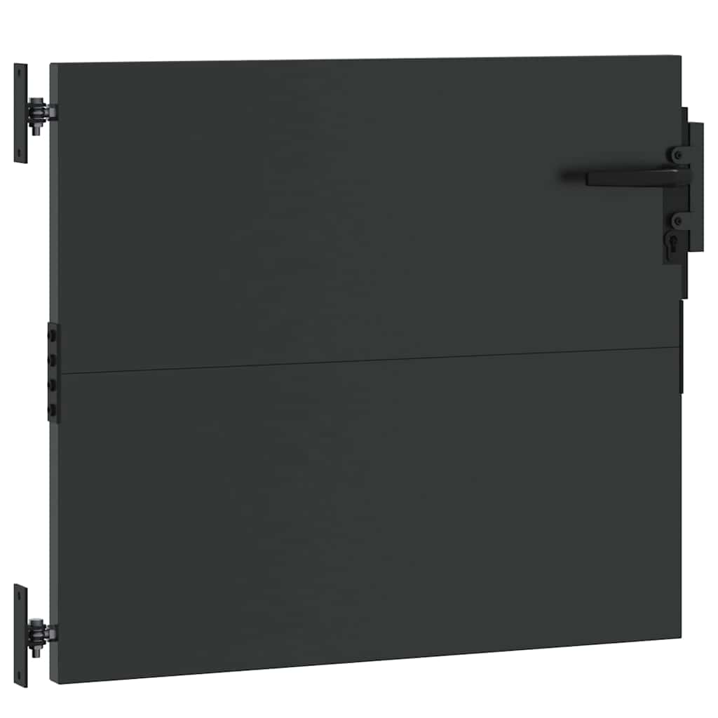 Hageport med lås Svart 85 x 100 cm Pulverlakkert stål