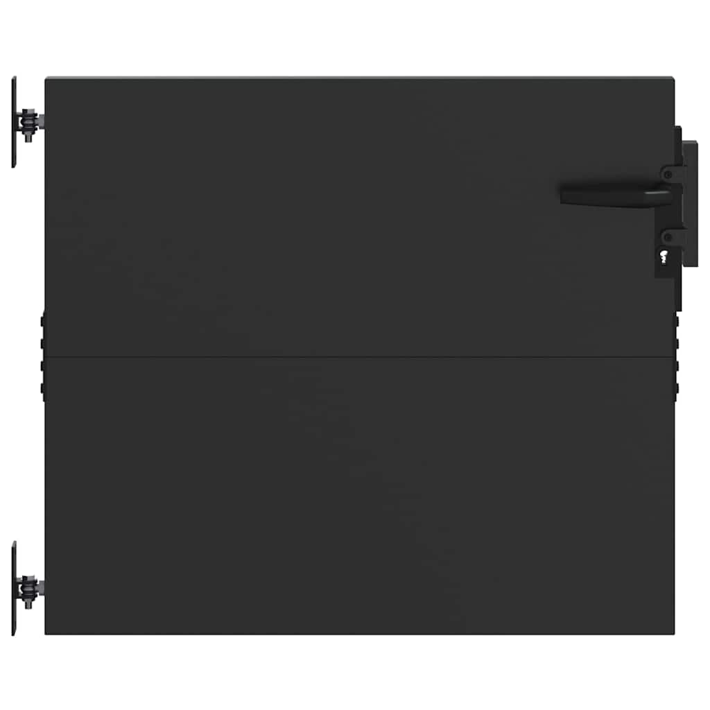 Hageport med lås Svart 85 x 100 cm Pulverlakkert stål