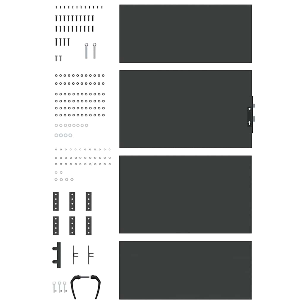 Hageport med lås Svart 85 x 200 cm Pulverlakkert stål