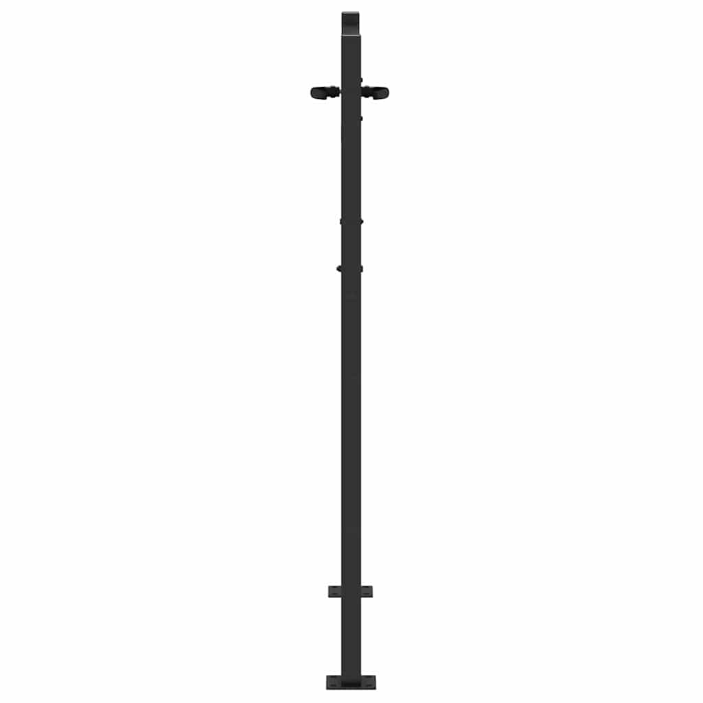 Hageport med lås Svart 110 x 155 cm Pulverlakkert stål