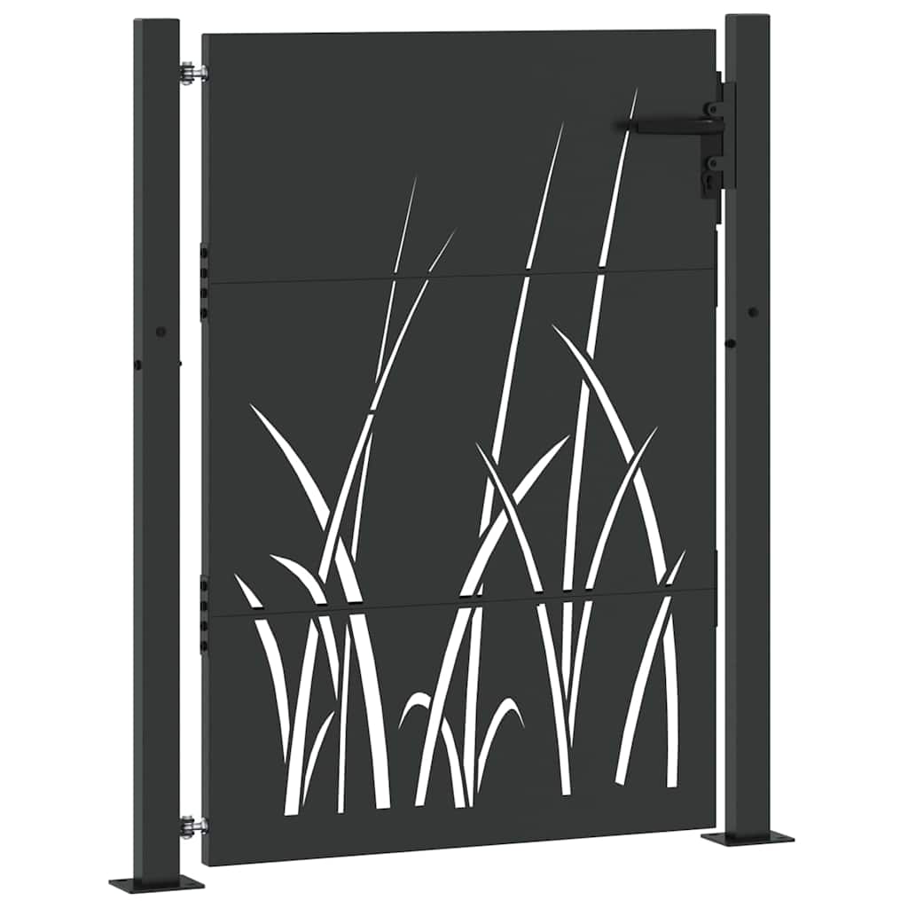Hageport med lås Svart 110 x 155 cm Pulverlakkert stål