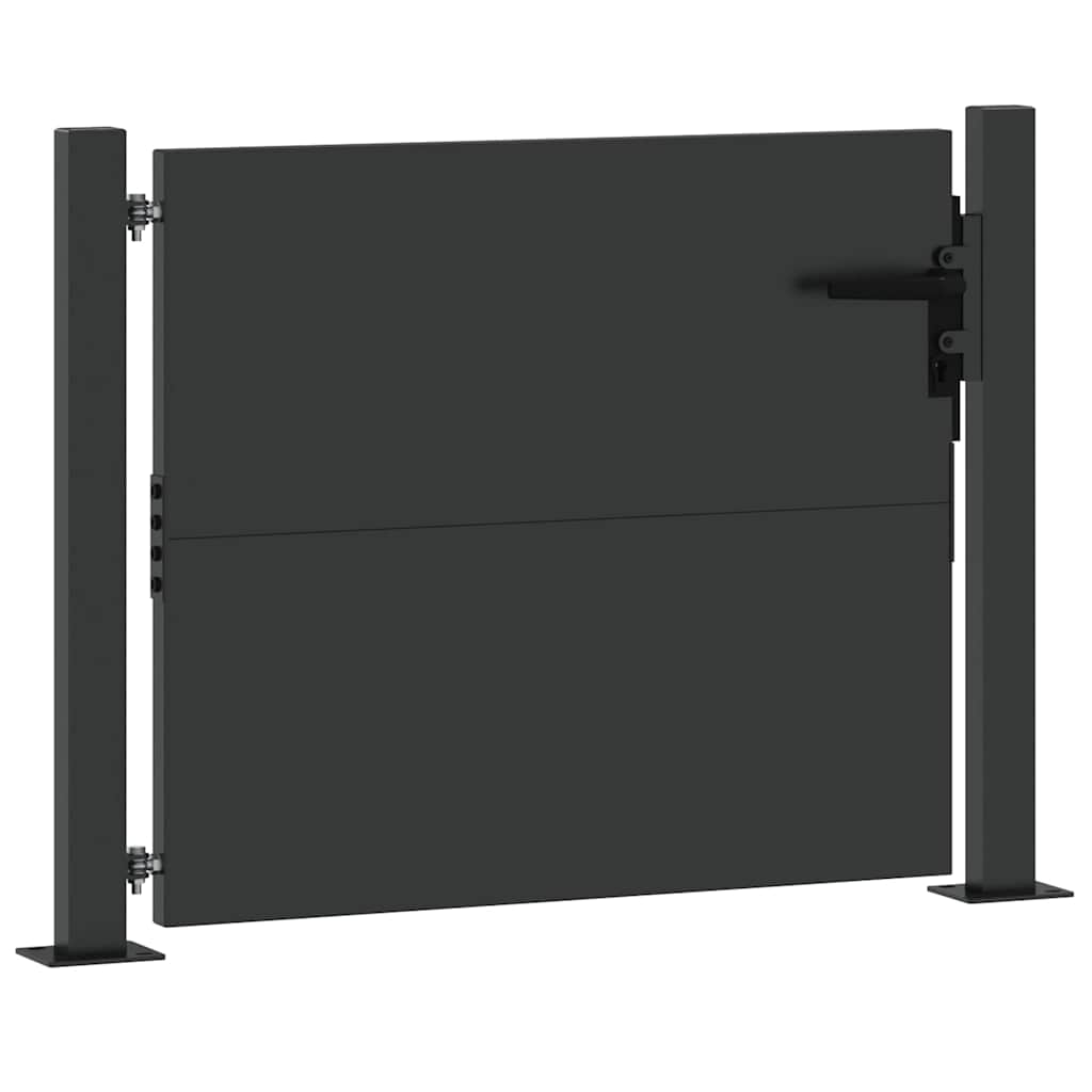 Hageport med lås Svart 110 x 105 cm Pulverlakkert stål