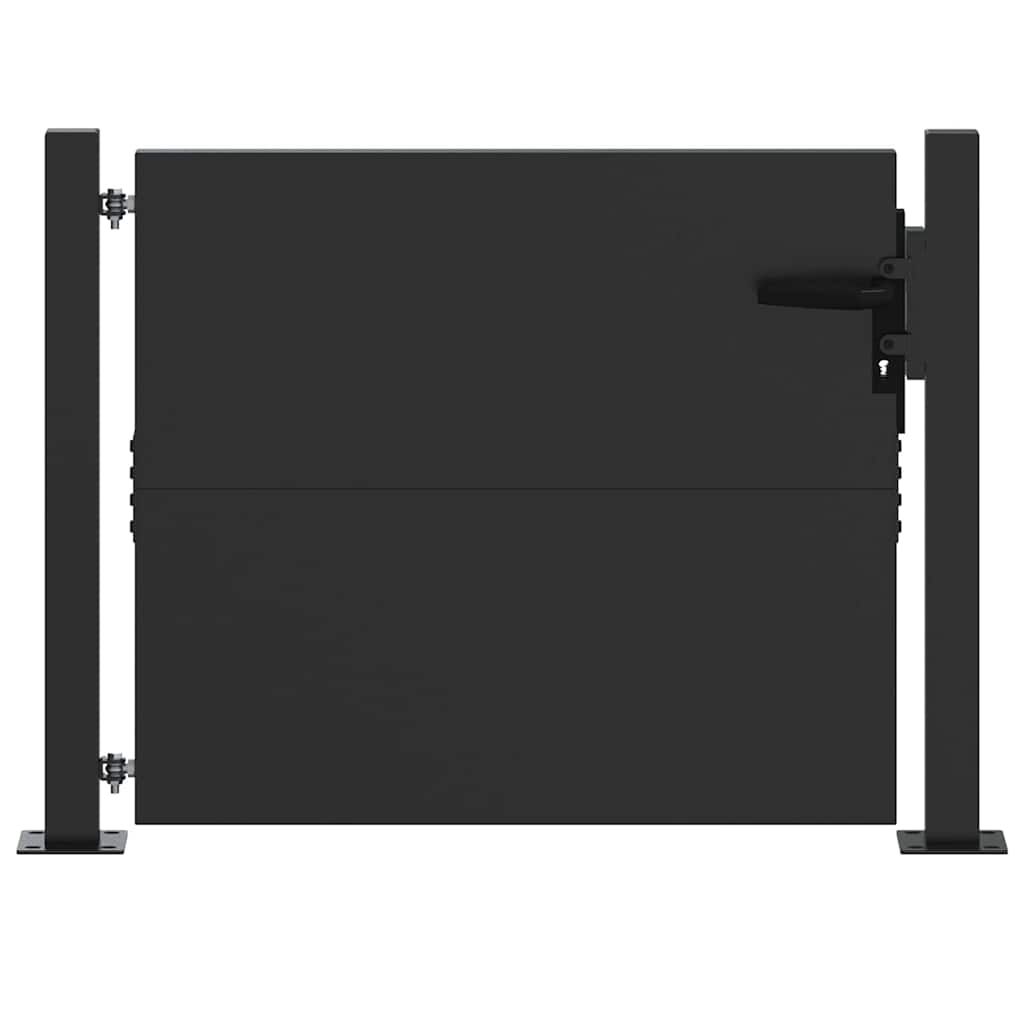 Hageport med lås Svart 110 x 105 cm Pulverlakkert stål