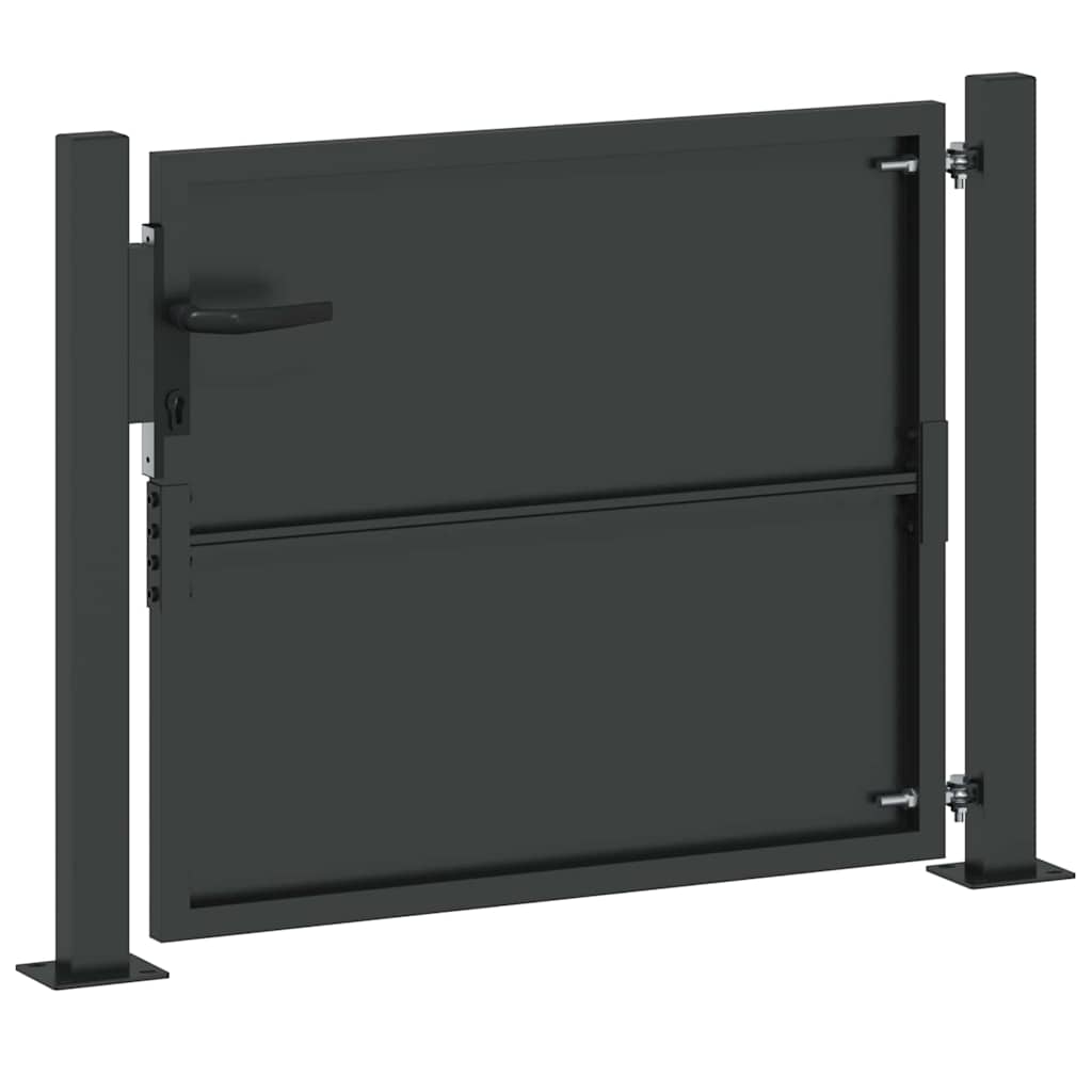 Hageport med lås Svart 110 x 105 cm Pulverlakkert stål