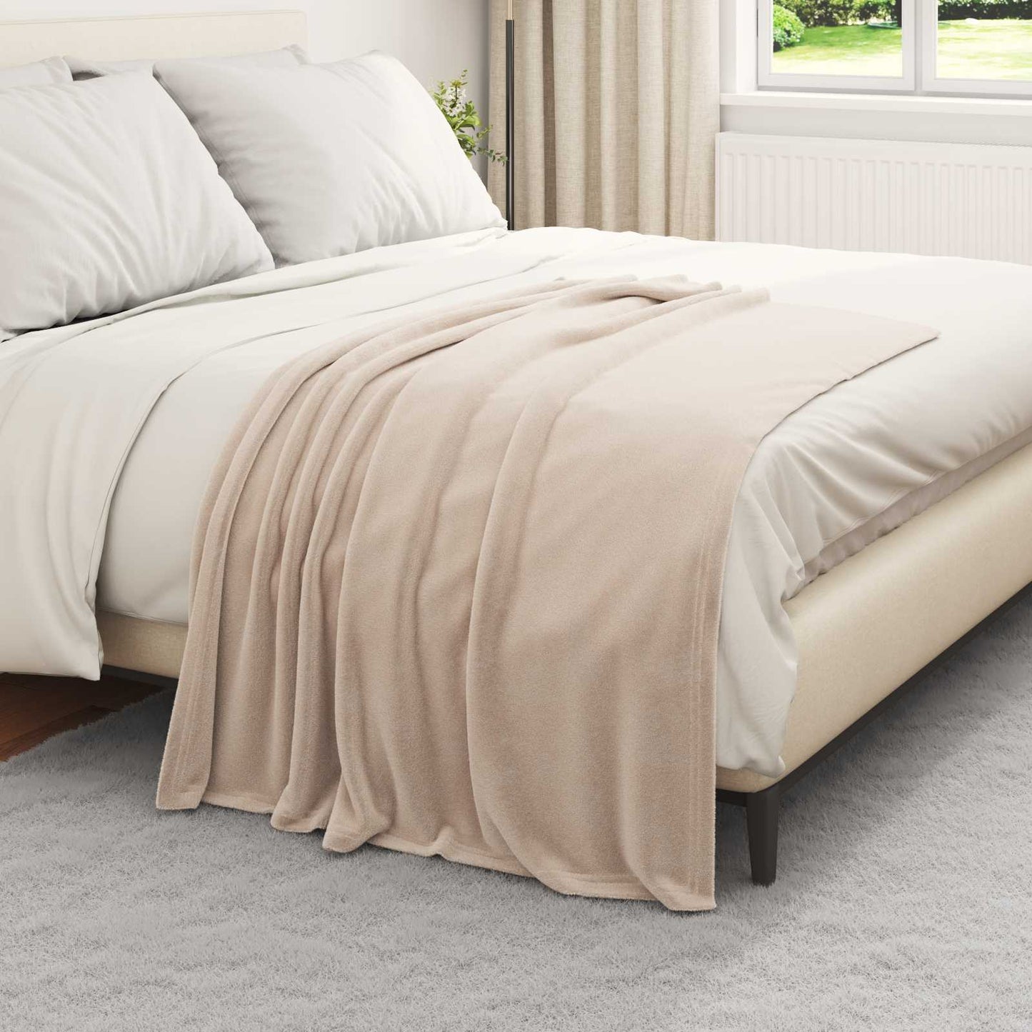 Kastteppe Beige 130 x 150 cm Fleece