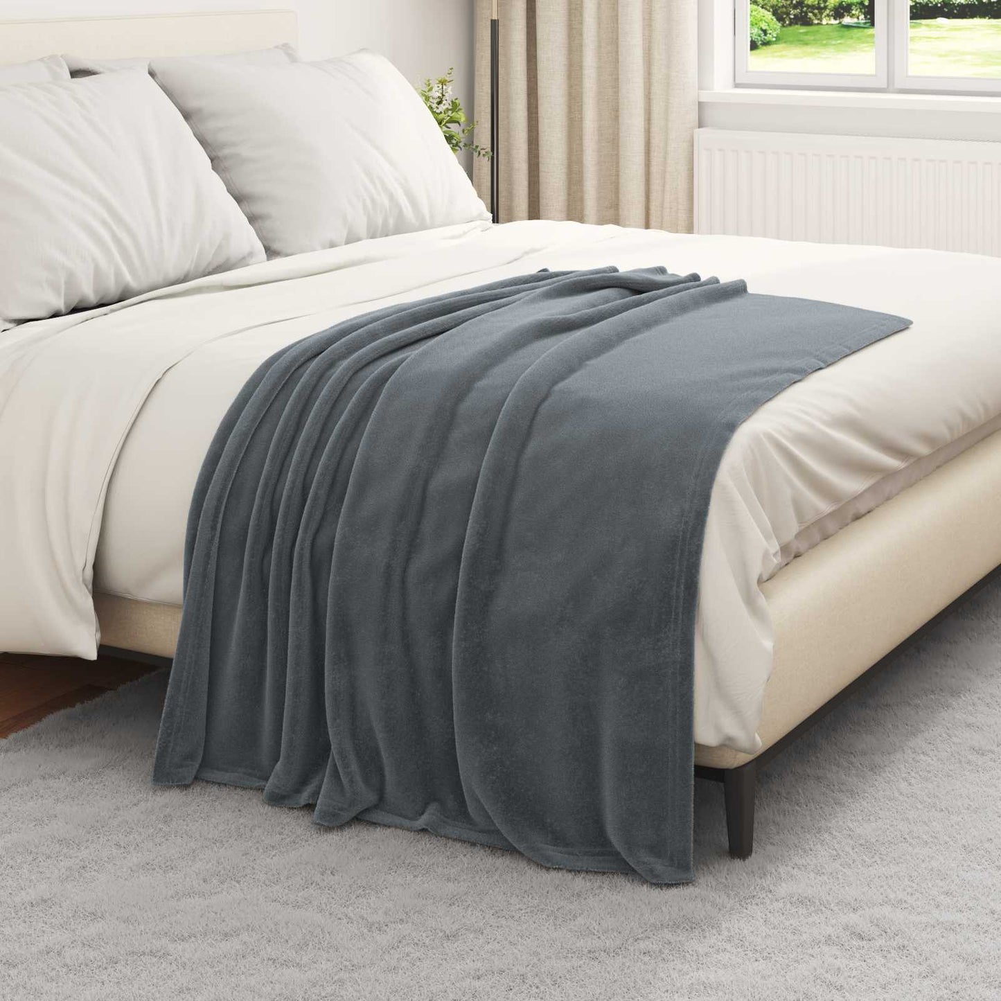 Kastteppe Mørkegrå 130 x 150 cm Fleece