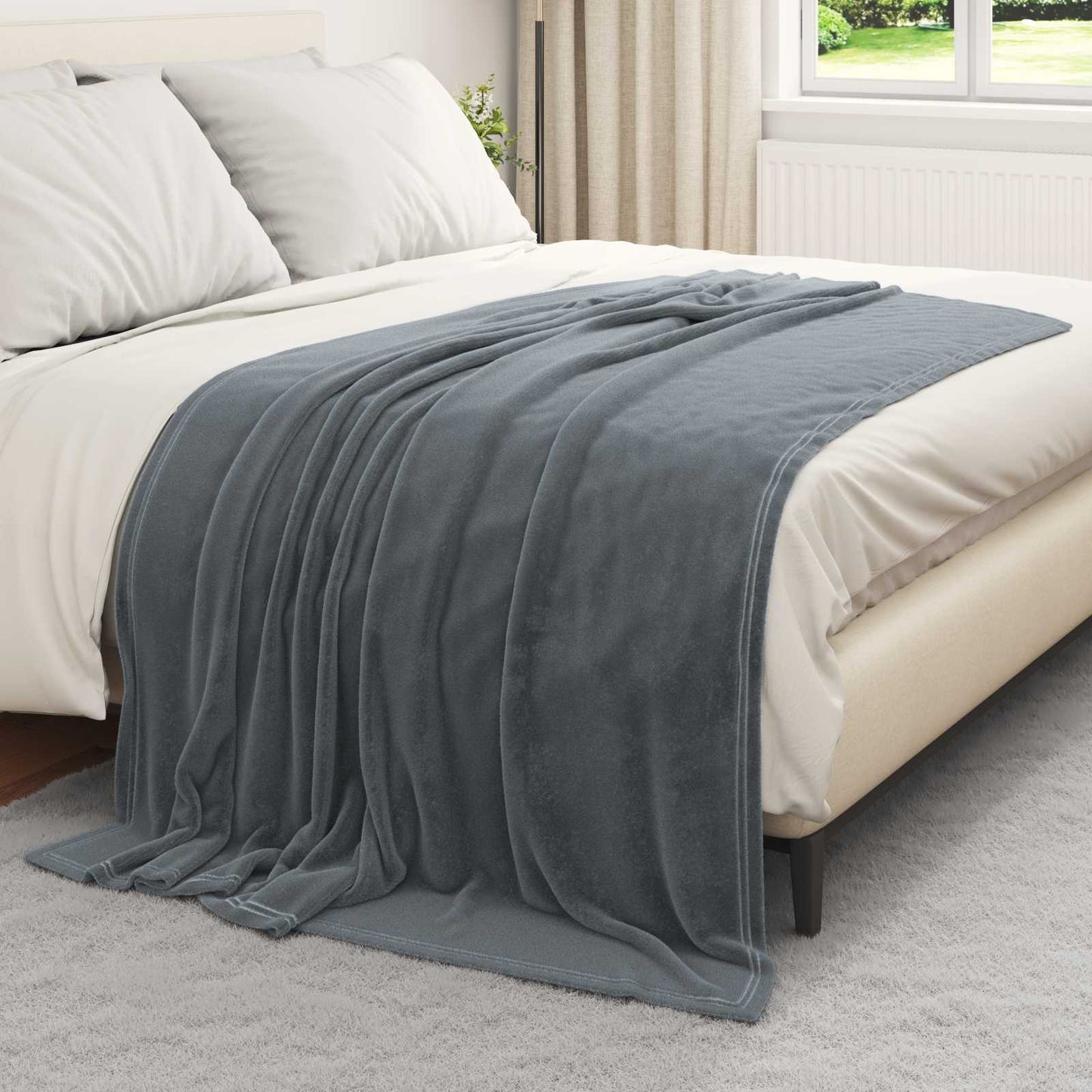 Kastteppe Mørkegrå 150 x 200 cm Fleece