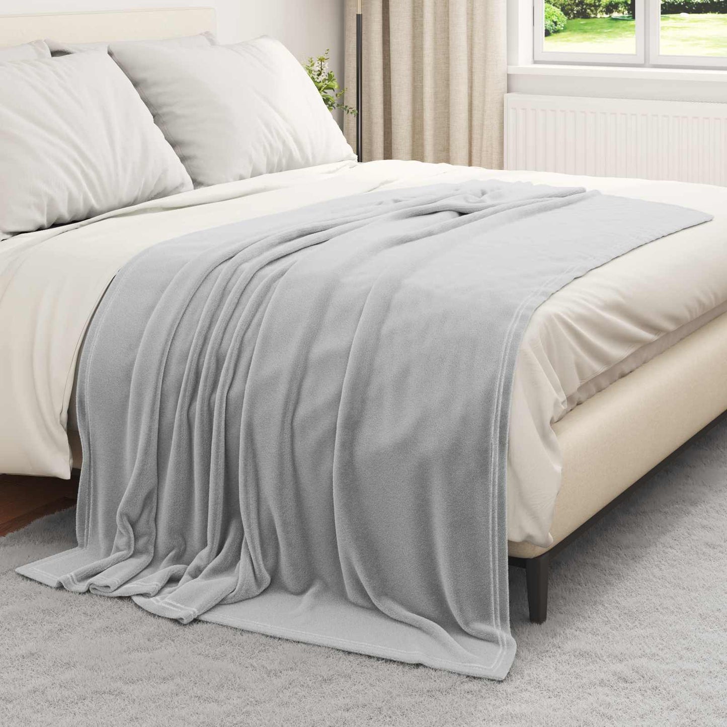 Kastteppe Grå 150 x 200 cm Fleece