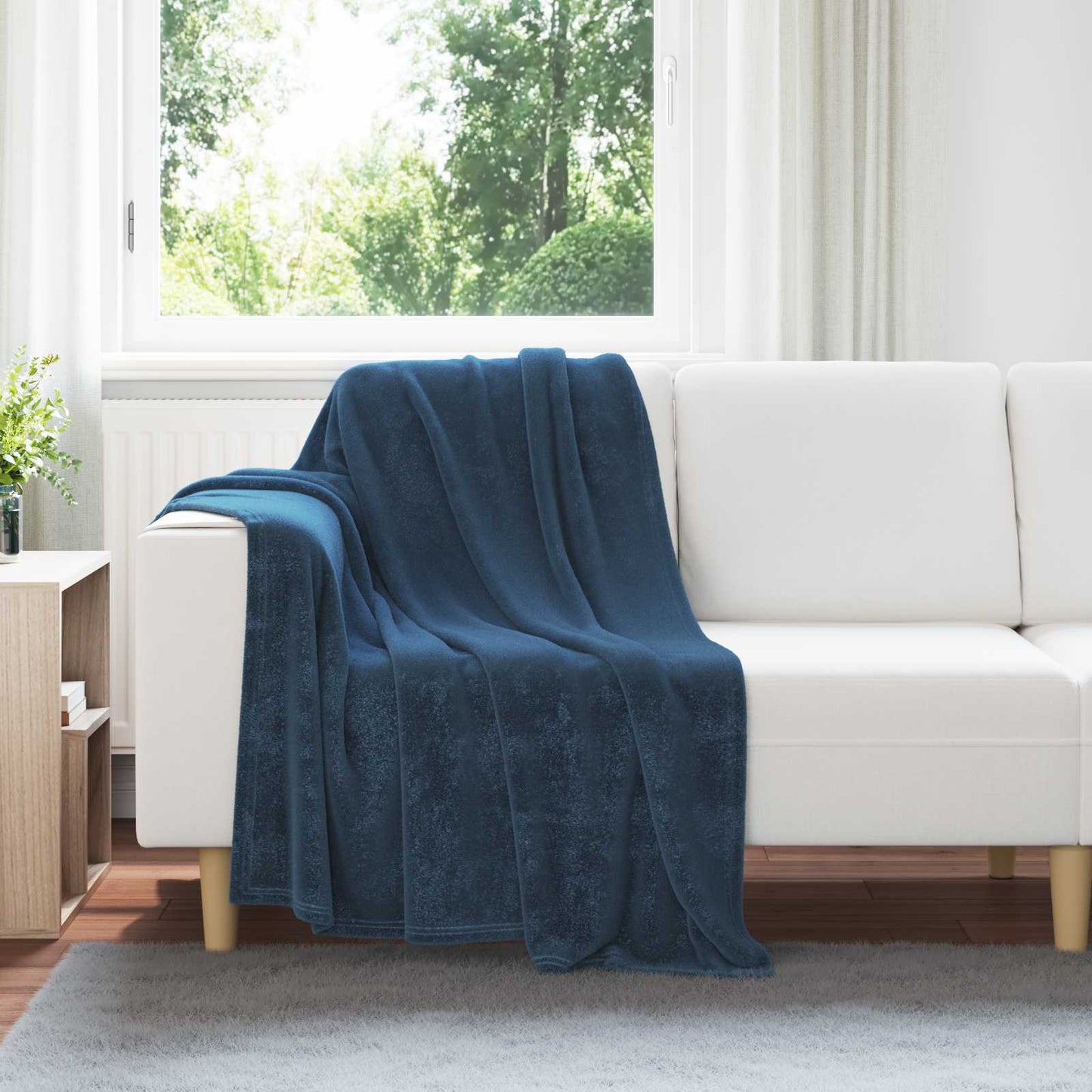 Kastteppe Marineblå 130 x 150 cm Fleece