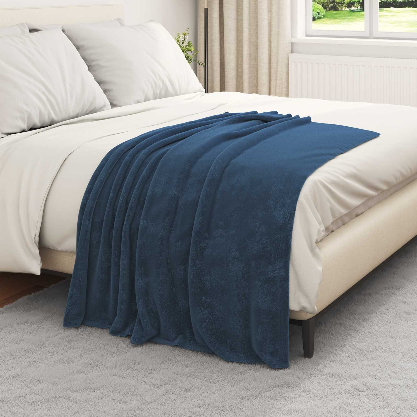 Kastteppe Marineblå 130 x 150 cm Fleece