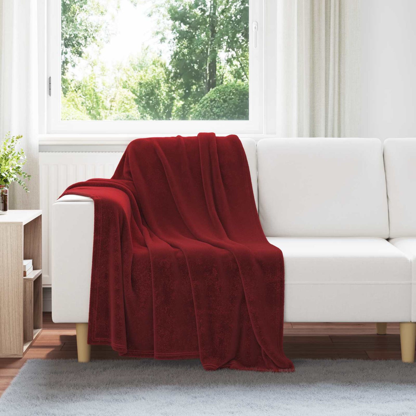 Kastteppe Bordeaux Rød 130 x 150 cm Fleece