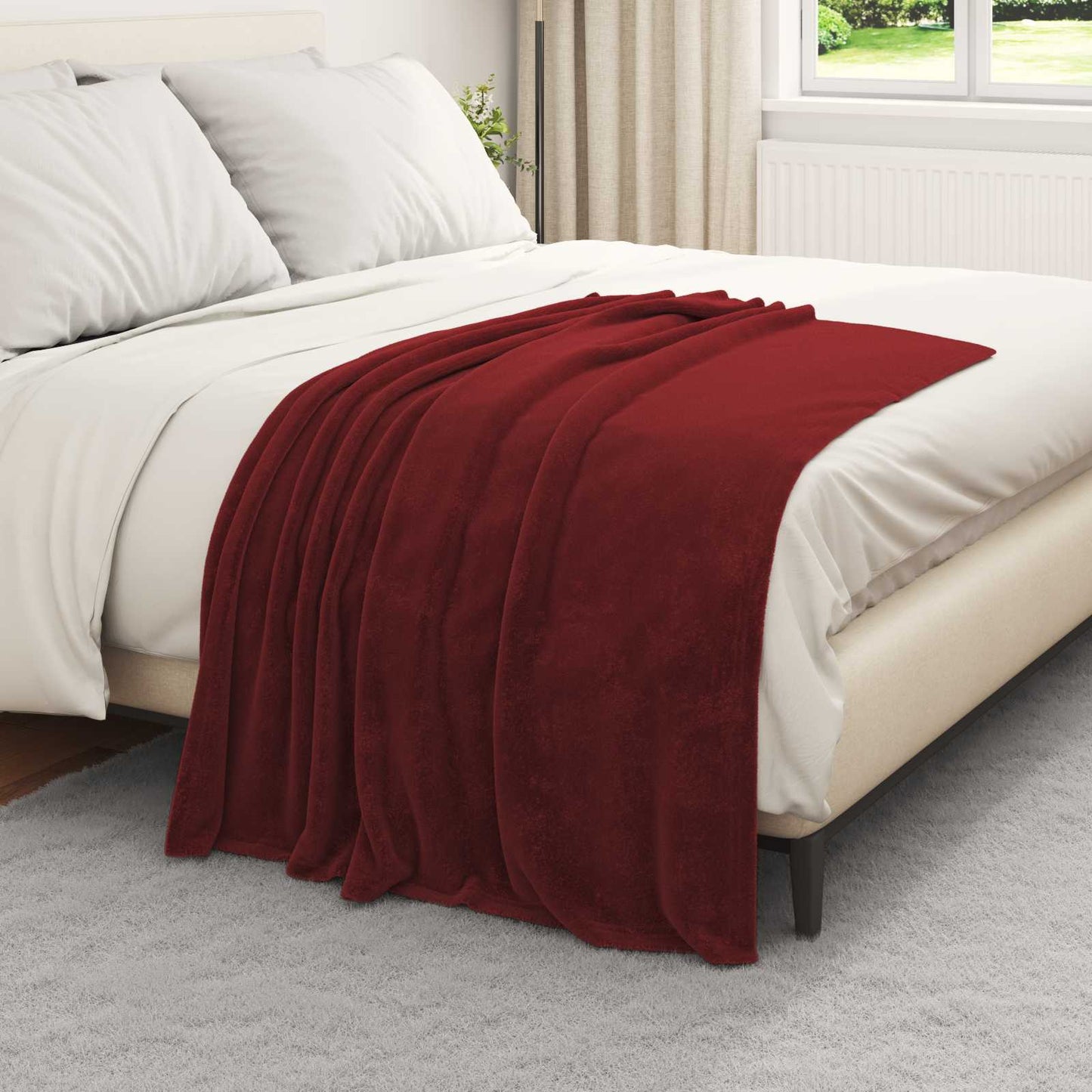 Kastteppe Bordeaux Rød 130 x 150 cm Fleece