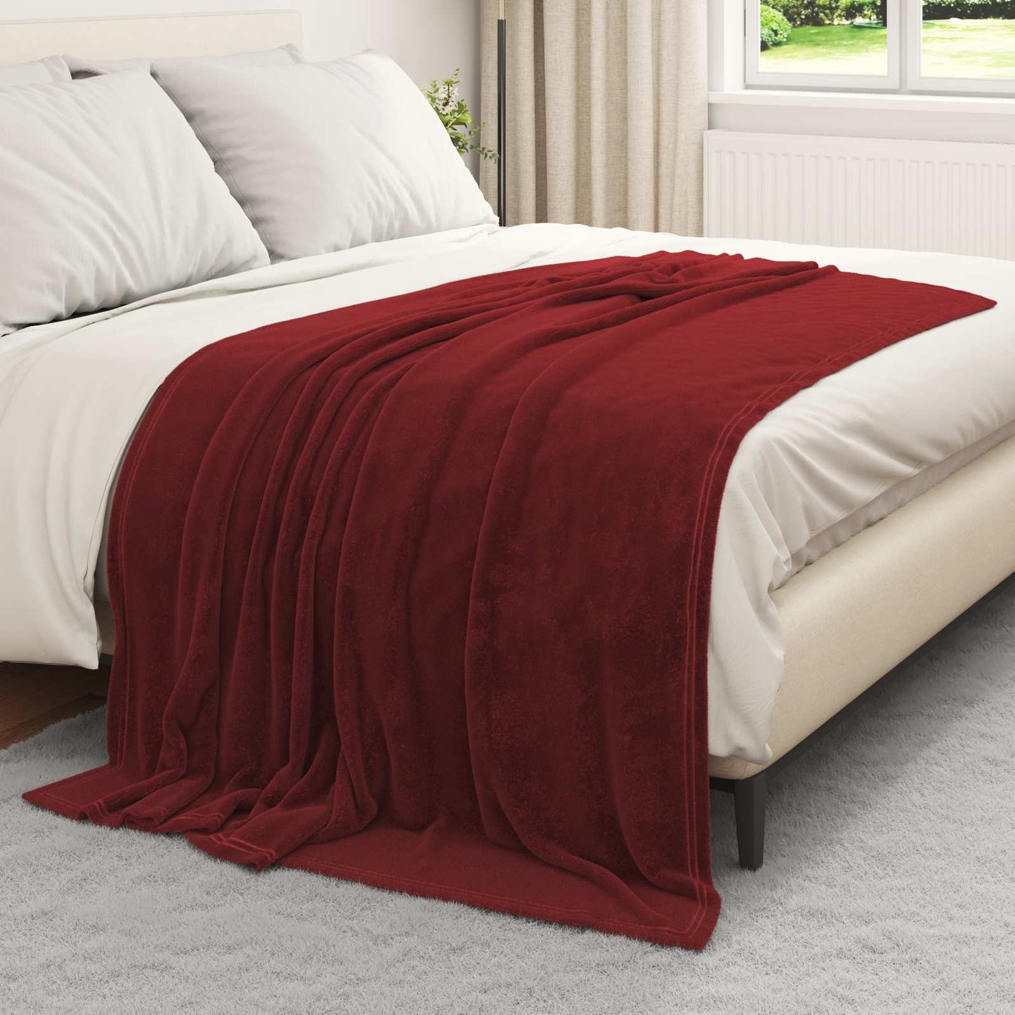 Kastteppe Bordeaux Rød 150 x 200 cm Fleece