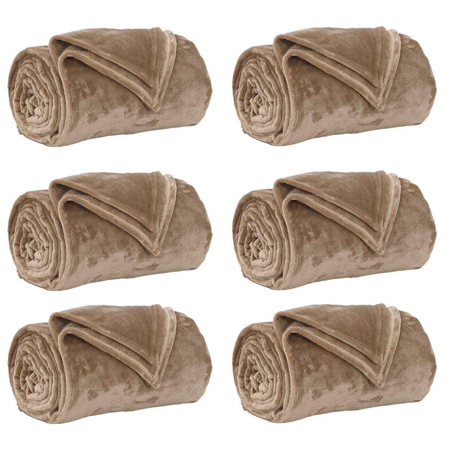 Kastepledd 6 pcs Kamel 130 x 150 cm Fleece