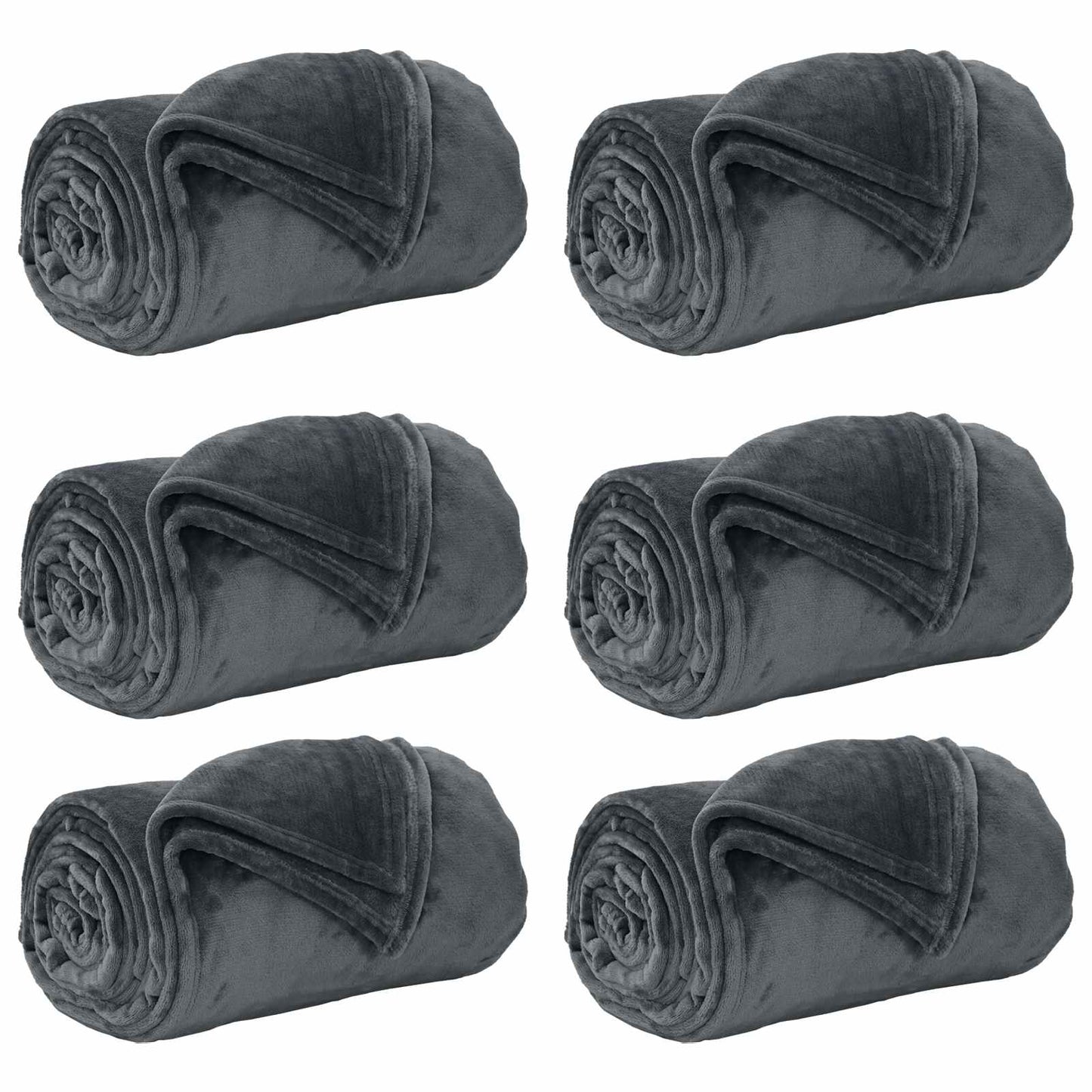 Kastepledd 6 pcs Mørkegrå 150 x 200 cm Fleece