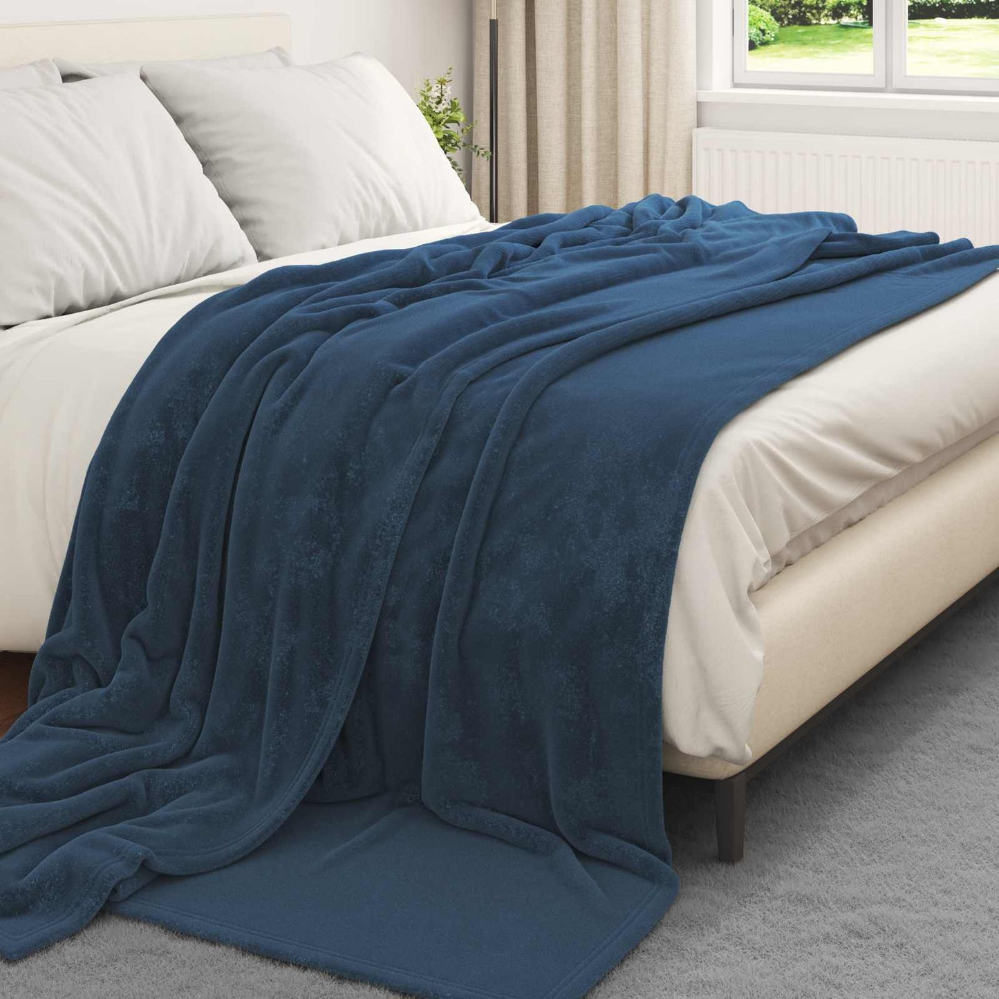 Kastepledd 6 pcs Marineblå 240 x 270 cm Fleece